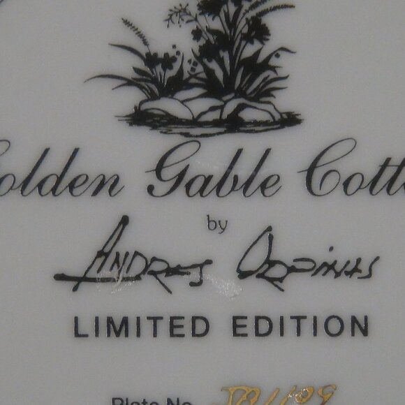 Franklin Mint “Golden Gable Cottage” L.E. Porcelain 8" Plate By Andres Orpinas - Picture 11 of 11